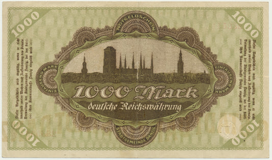 Gdańsk, Banknot 1.000 marek 1922