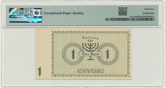 Banknot 1 marka 1940 – A – 6 cyfr – PMG 65 EPQ