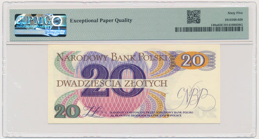 20 złotych 1982 – K – PMG 65 EPQ