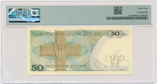 50 złotych 1975 – BR – PMG 64