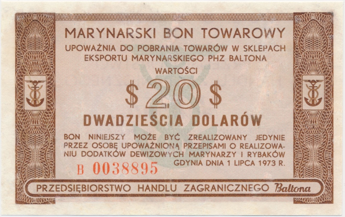 Baltona, 20 dolarów 1973 – B