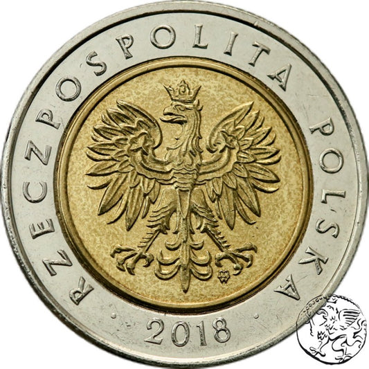 III RP, 5 złotych, 2018, 100-lecie odzyskania przez Polskę niepodległości