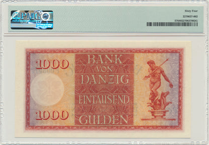 Gdańsk Banknot 1.000 guldenów 1924 PMG 64 – RZADKOŚĆ