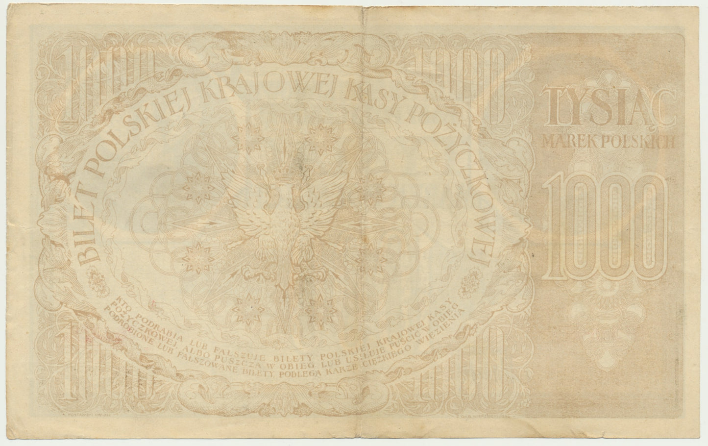 1.000 marek 1919 – III Ser.C – Fałszerstwo z epoki – NIEWYŁAPANE