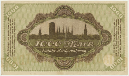 Gdańsk, Banknot 1.000 marek 1922