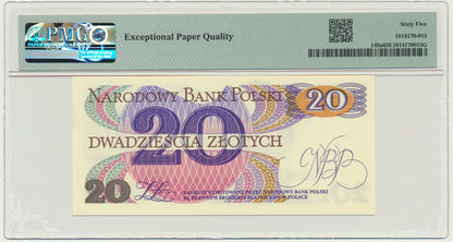 Banknot 20 złotych 1982 – R – PMG 65 EPQ