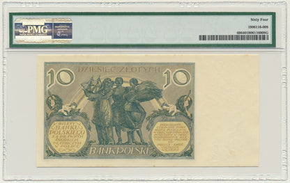 Banknot 10 złotych 1929 – Ser. EŁ. – PMG 64