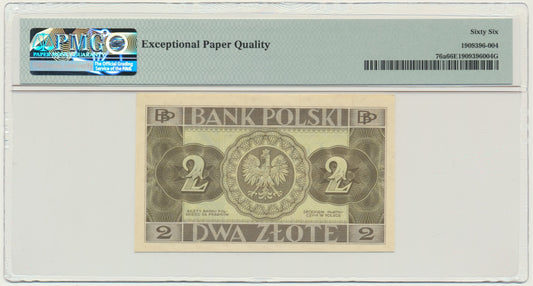 Banknot 2 złote 1936 – CB – PMG 66 EPQ