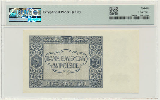 Banknot 5 złotych 1941 – AC – PMG 66 EPQ
