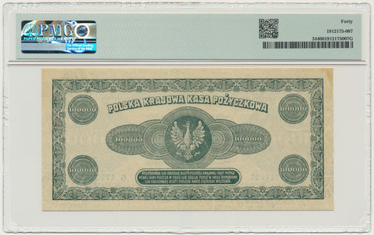 Banknot 100.000 marek 1923 – G – PMG 40