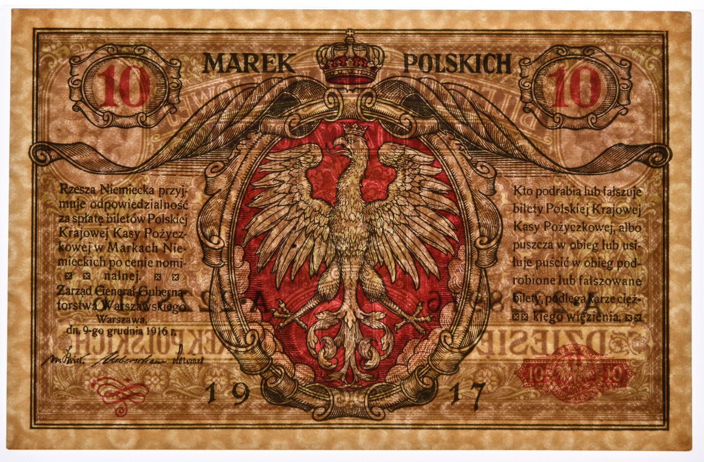 10 marek 1916 – Generał – biletów – PMG 64 EPQ – BERLIN III – RZADKOŚĆ