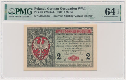 2 marki 1916 – Jenerał – A – PMG 64 EPQ