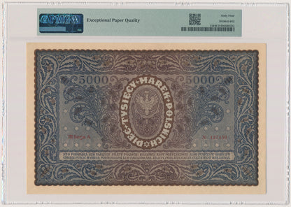 5.000 marek 1920 – III Serja A – PMG 64 EPQ