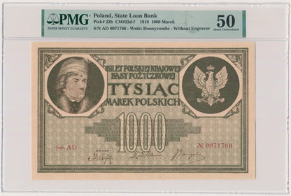 1.000 marek 1919 – Ser.AD – PMG 50