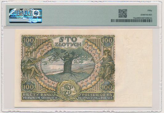 100 złotych 1932 – Ser.AO. – PMG 50