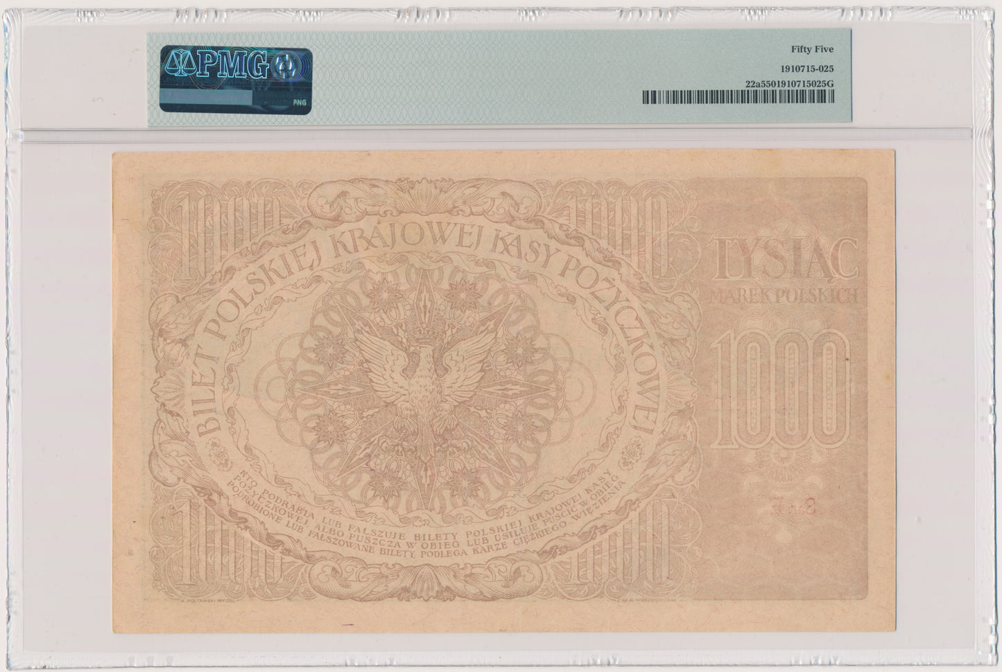 Banknot 1.000 marek 1919 – Ser.E – PMG 55