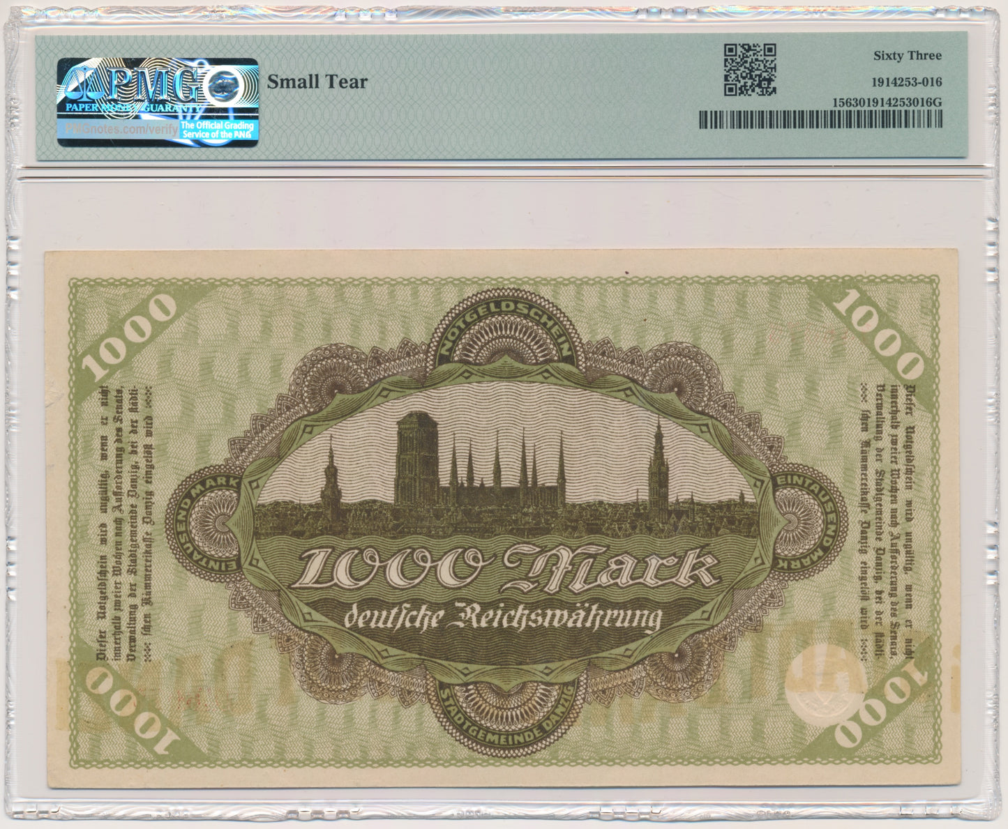 Gdańsk, 1.000 marek 1922 – PMG 63