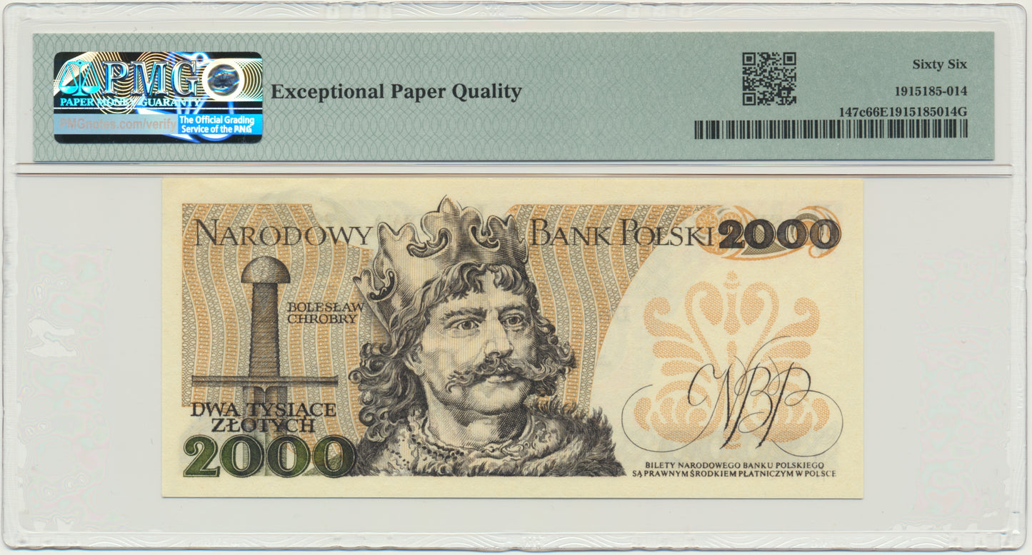 Banknot 2.000 złotych 1982 – CE – PMG 66 EPQ