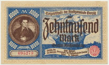 Gdańsk, Banknot 10.000 marek 1923