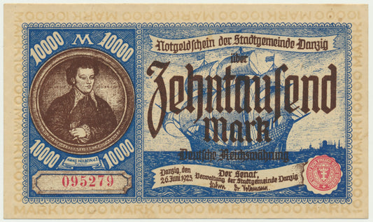 Gdańsk, Banknot 10.000 marek 1923