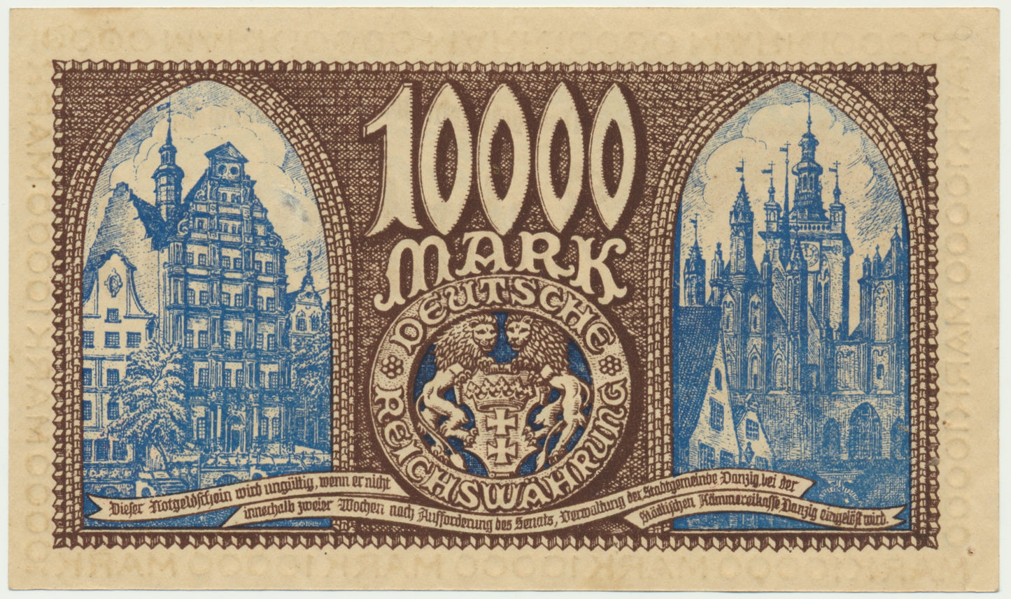 Gdańsk, Banknot 10.000 marek 1923