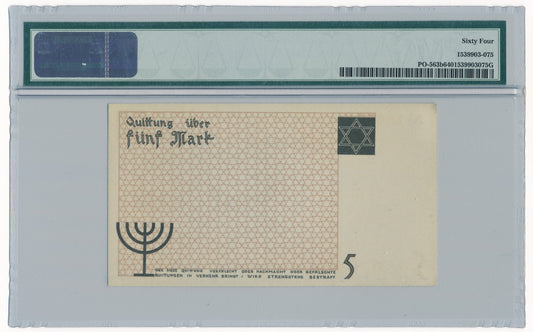 Banknot 5 marek 1940 – PMG 64 – papier kartonowy