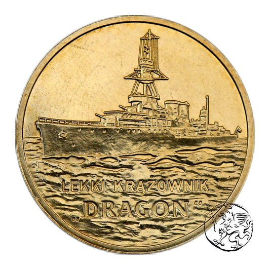 III RP, 2 złote, 2012, Krążownik Dragon