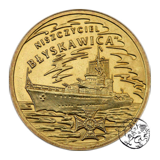 III RP, 2 złote, 2012, ORP Błyskawica