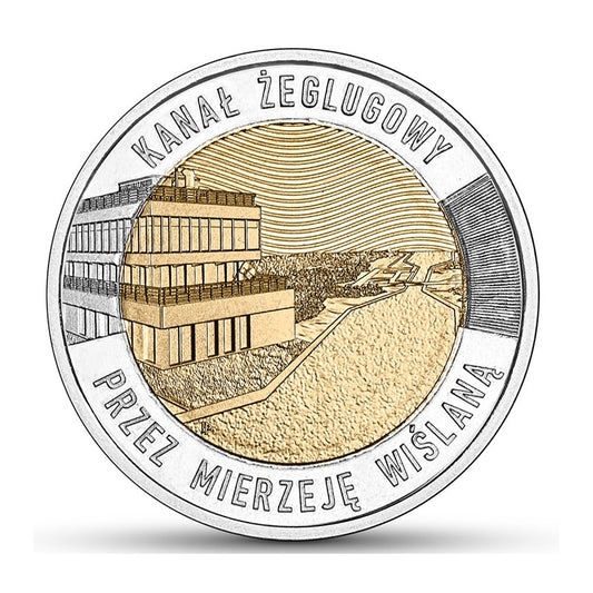 III RP, 5 złotych, 2023, Odkryj Polskę –  Kanał Żeglugowy przez Mierzeję Wiślaną