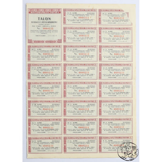 Polska, obligacja 5000 złotych, 4% pożyczki konsolidacyjnej 1936