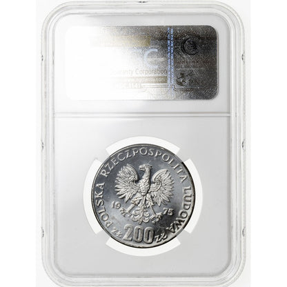 PRL, 200 złotych, 1975, Faszyzm, NGC PF 67