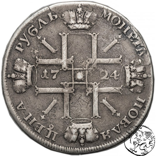 Rosja, rubel, 1724 Piotr I, słońce